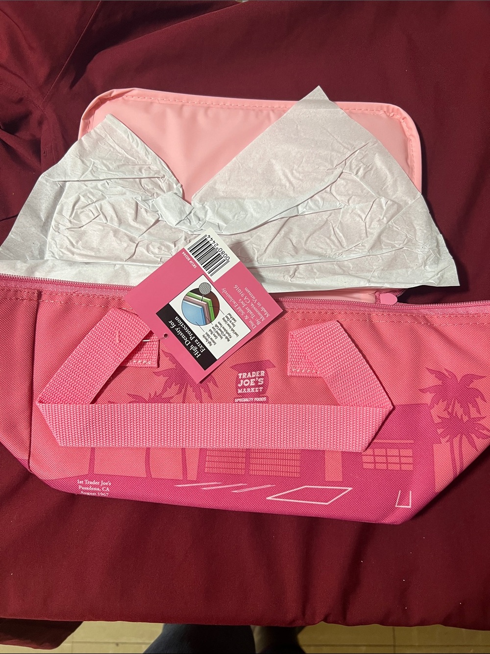 Trader Joe's Pink Insulated Tote Bag